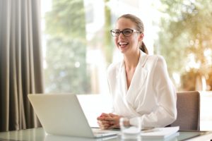 A young female business owner